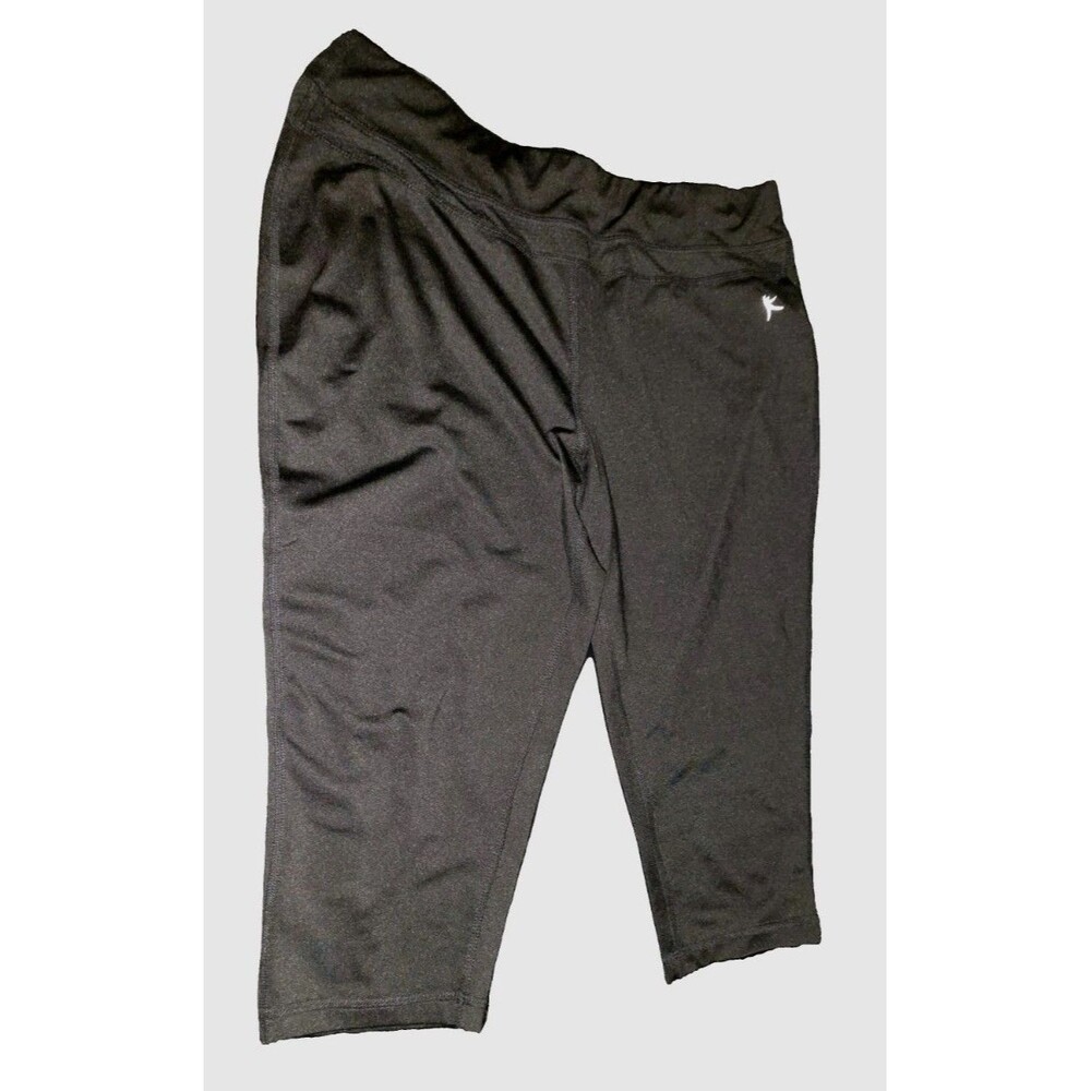 Danskin Now Medium Drawstring Capri Leggings Black Knee Length